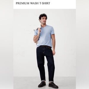 Banana Republic Mens Premium Wash Blue T Shirt V-Neck Short Sleeve NWT $30